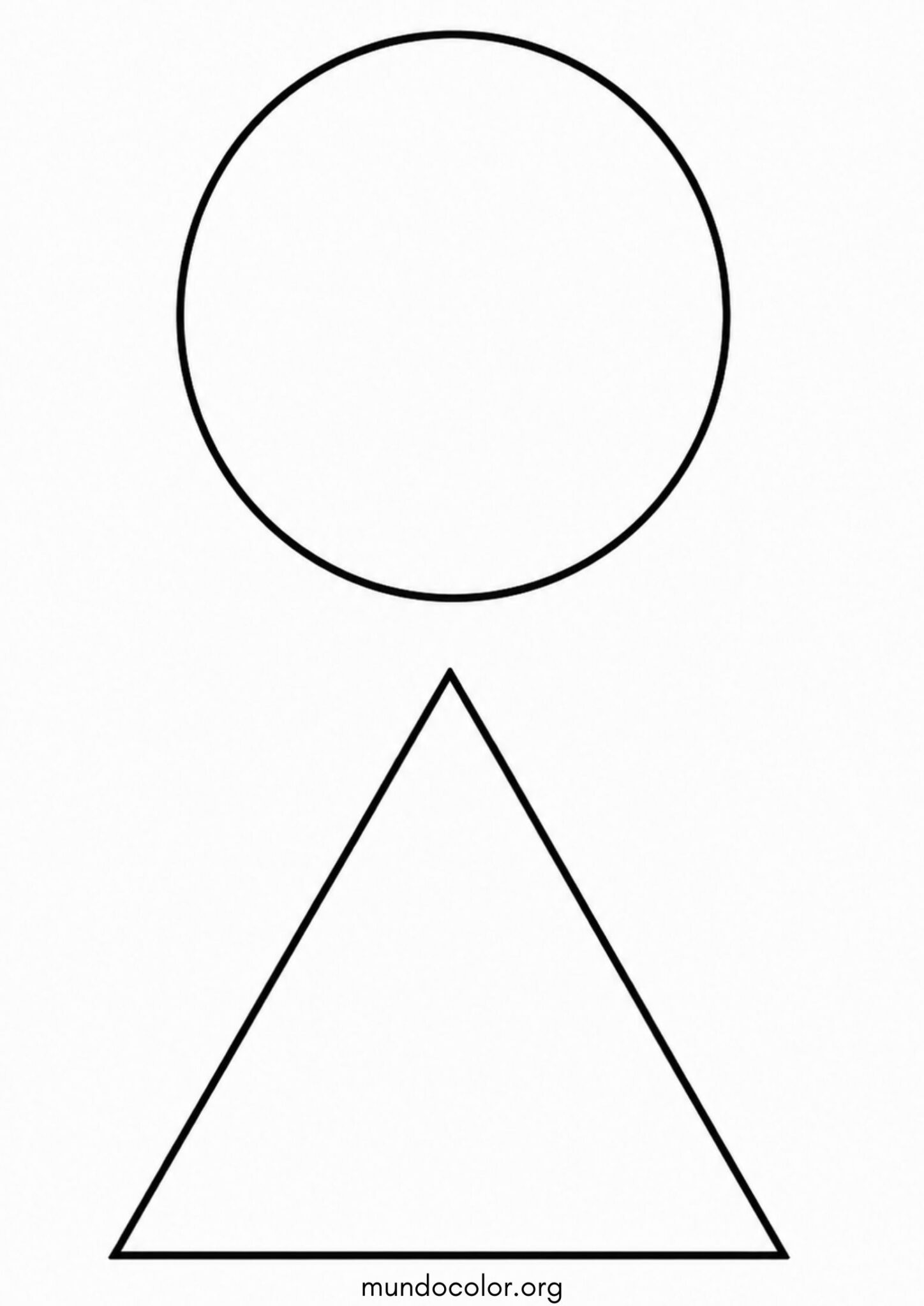 Dibujo de Figuras geométricas – Círculo y triángulo para colorear