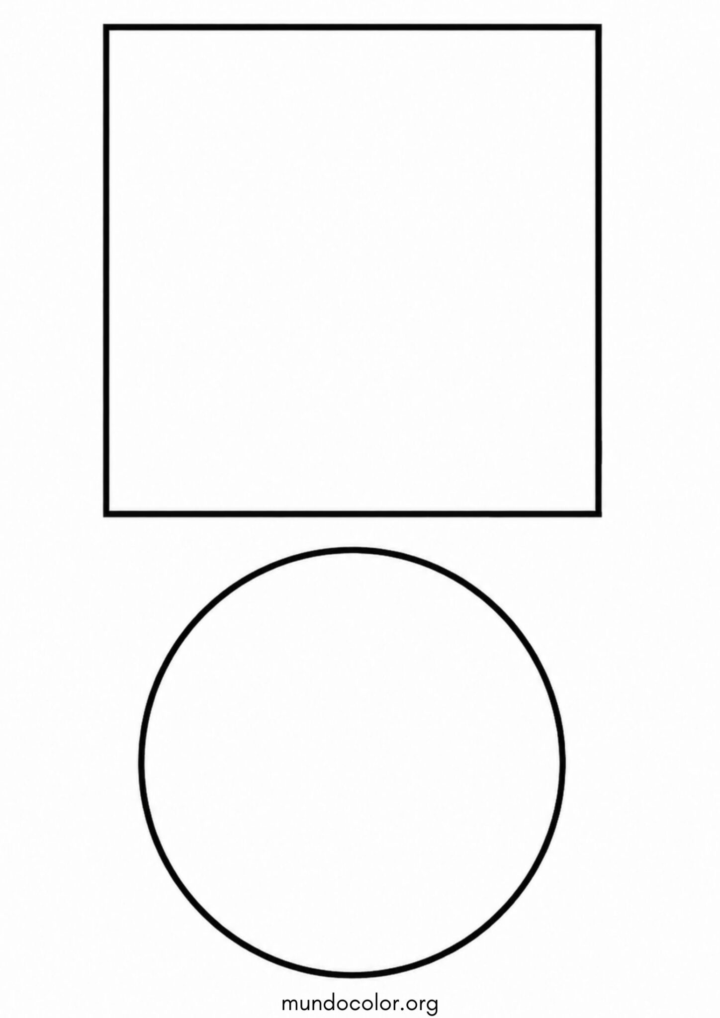 Dibujo de Figuras geométricas – Cuadrado y círculo para colorear
