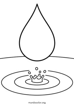 Gota de agua cayendo en un lago