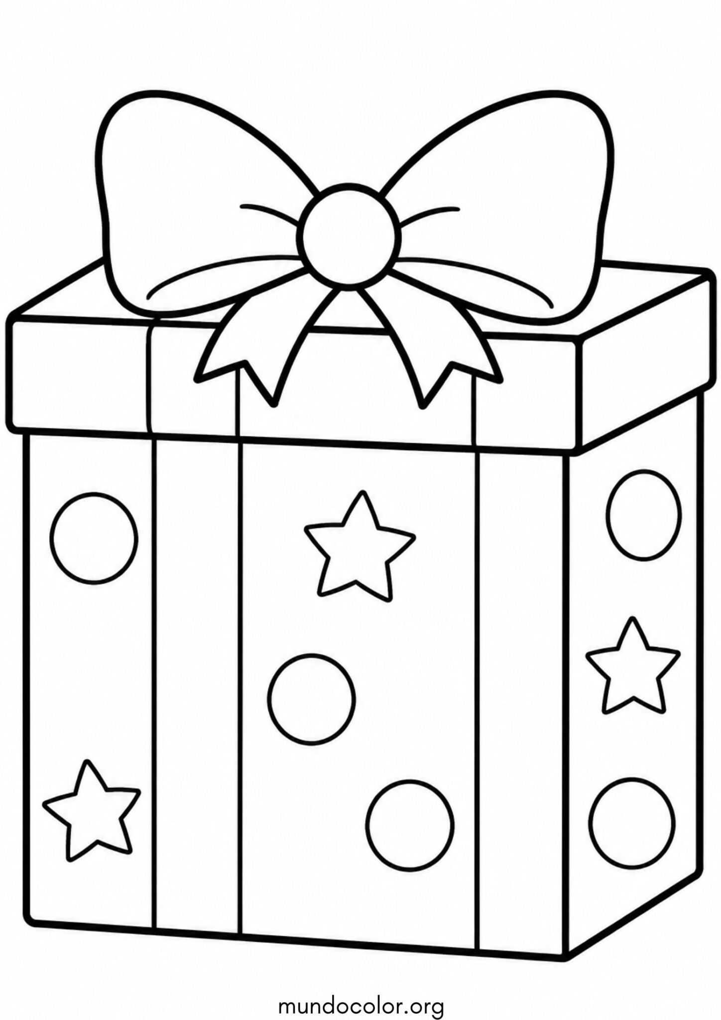 Dibujo de Cumpleaños – Gran caja de regalo con un lazo bonito para colorear