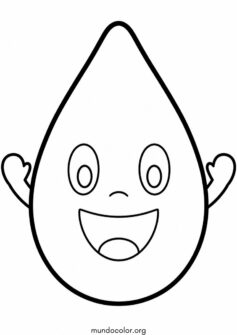 Gran gotita de agua linda y sonriente
