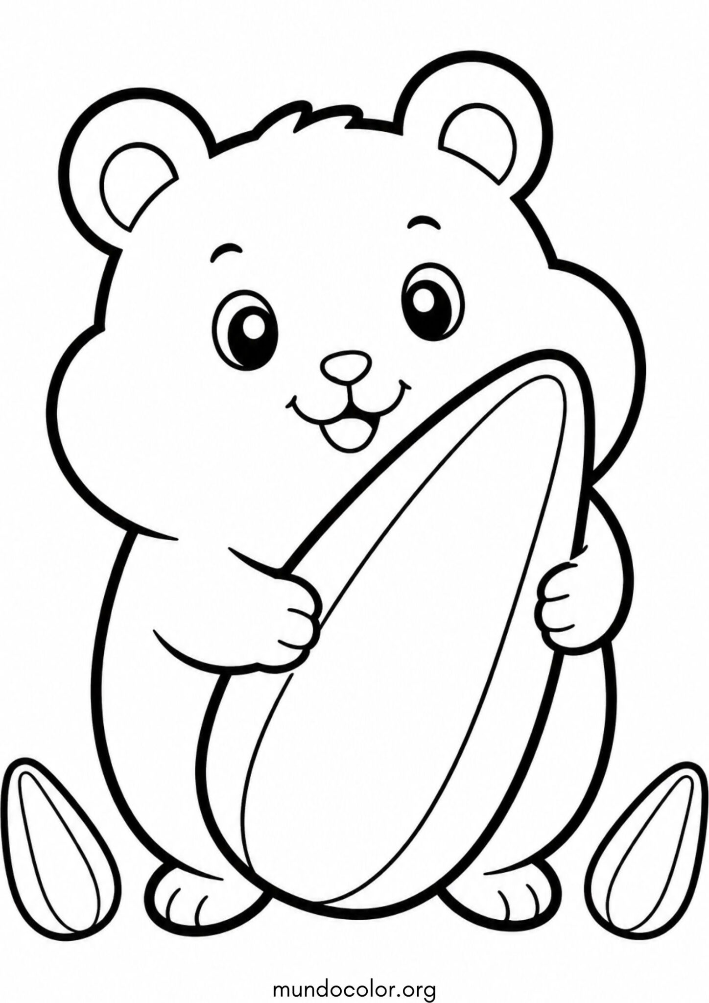 Dibujo de Hámster con una pipa gigante para colorear