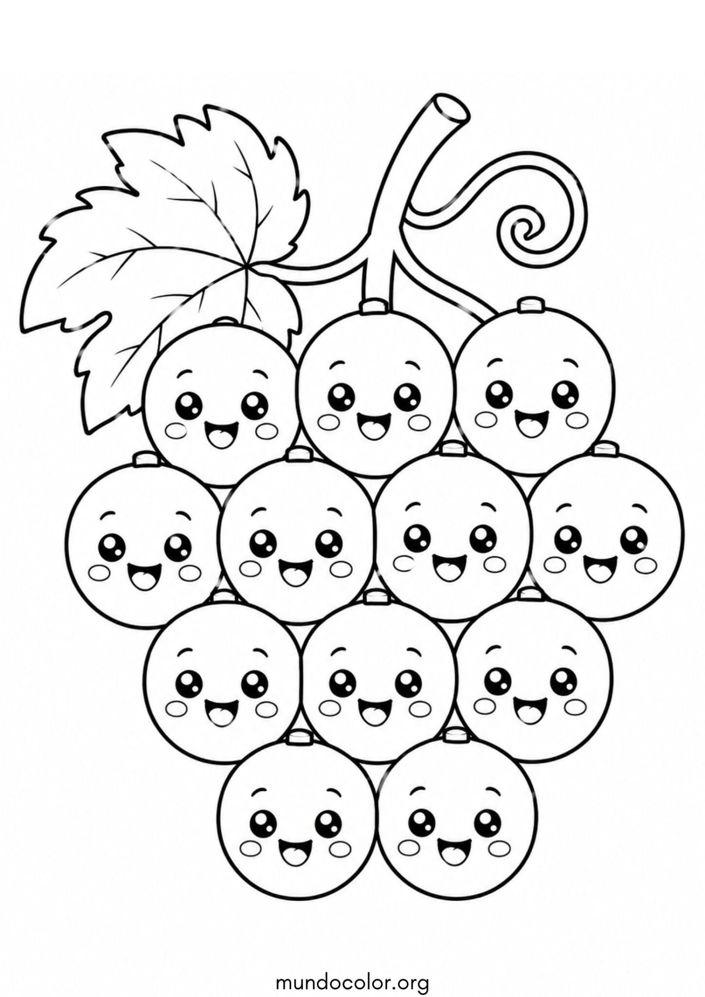Dibujo de Las 12 uvas de la suerte para colorear