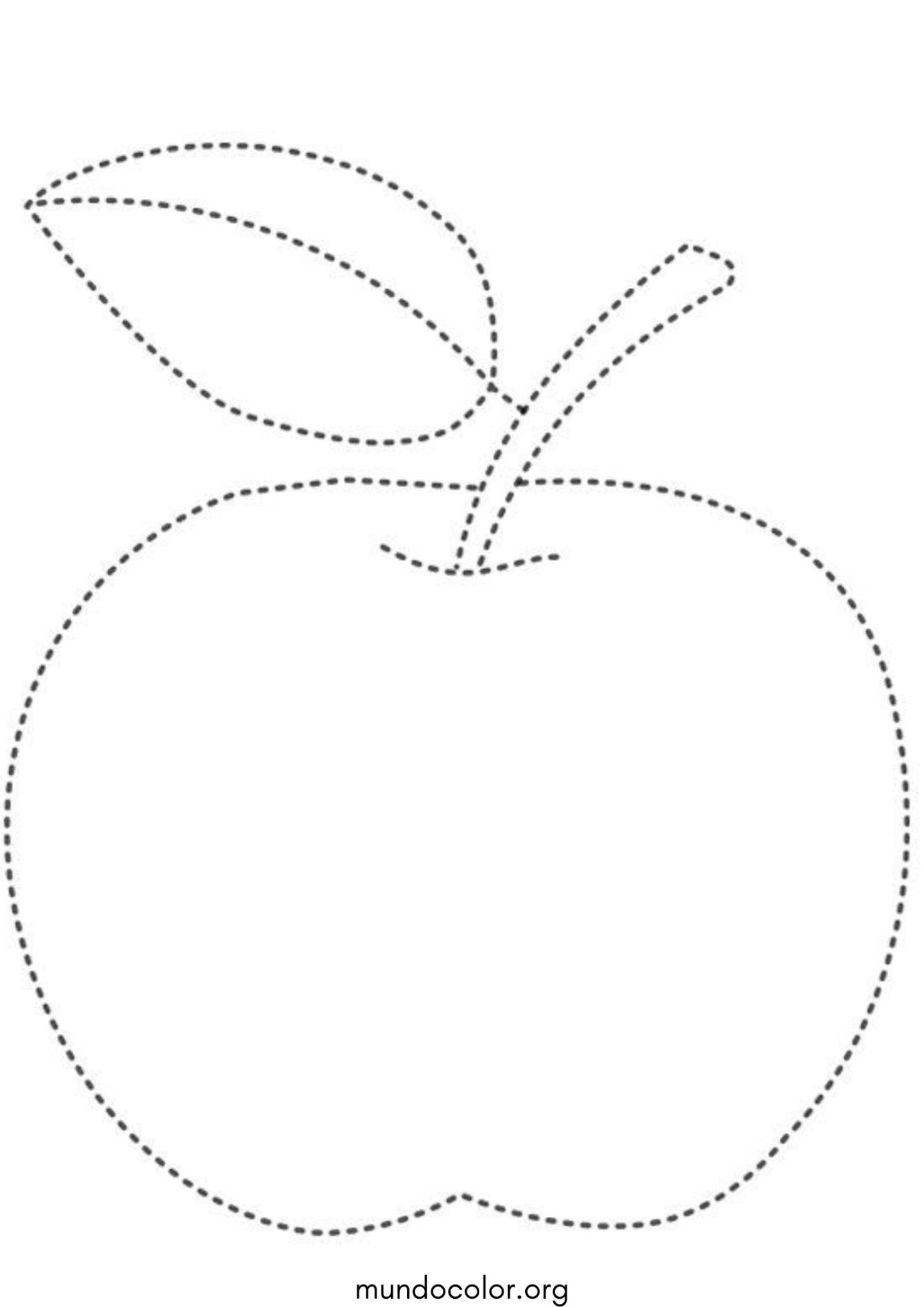 Dibujo de Unir los puntos – Manzana para colorear