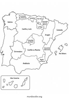 Mapa de España con sus Comunidades Autónomas