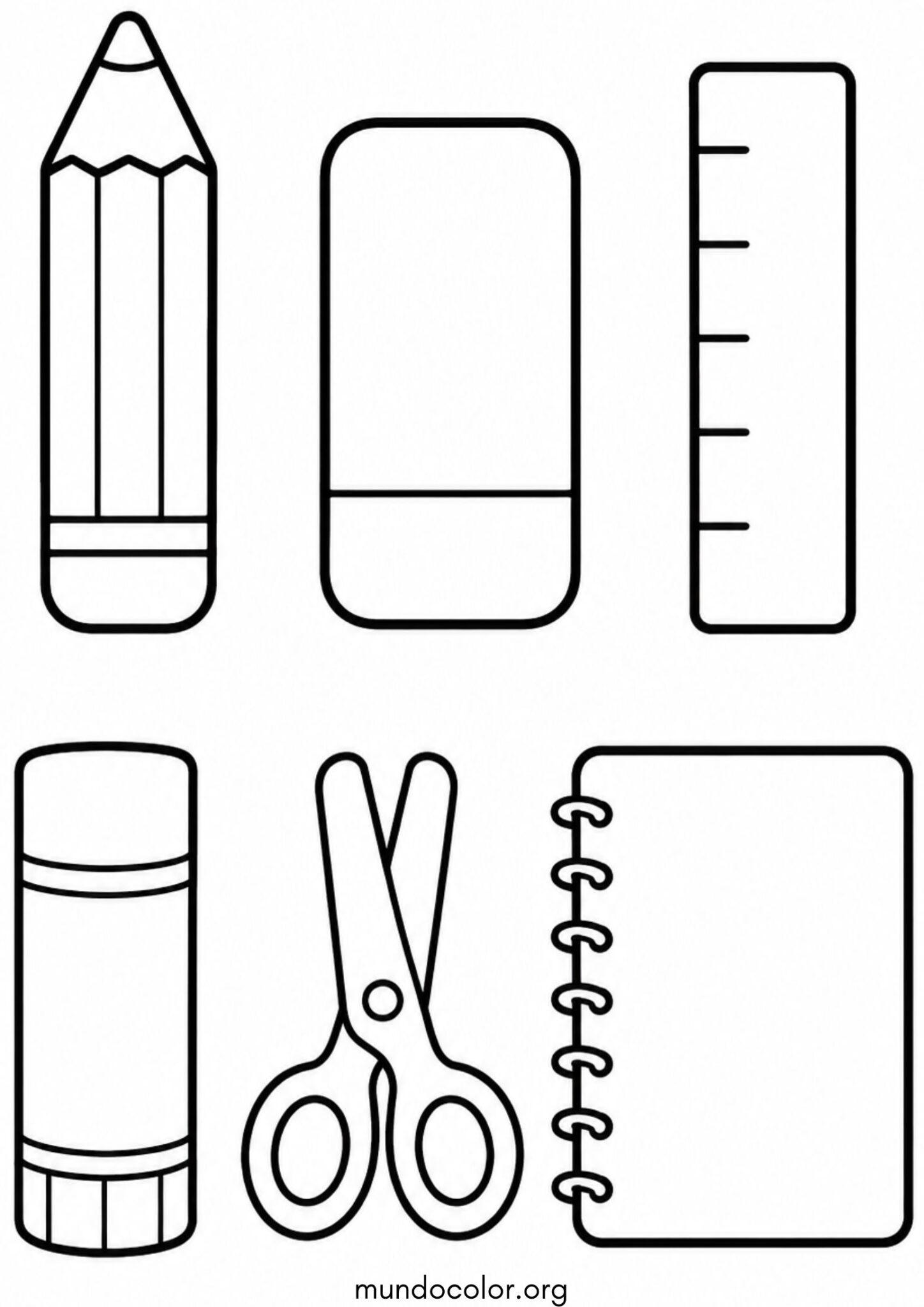 Dibujo de Material escolar para colorear