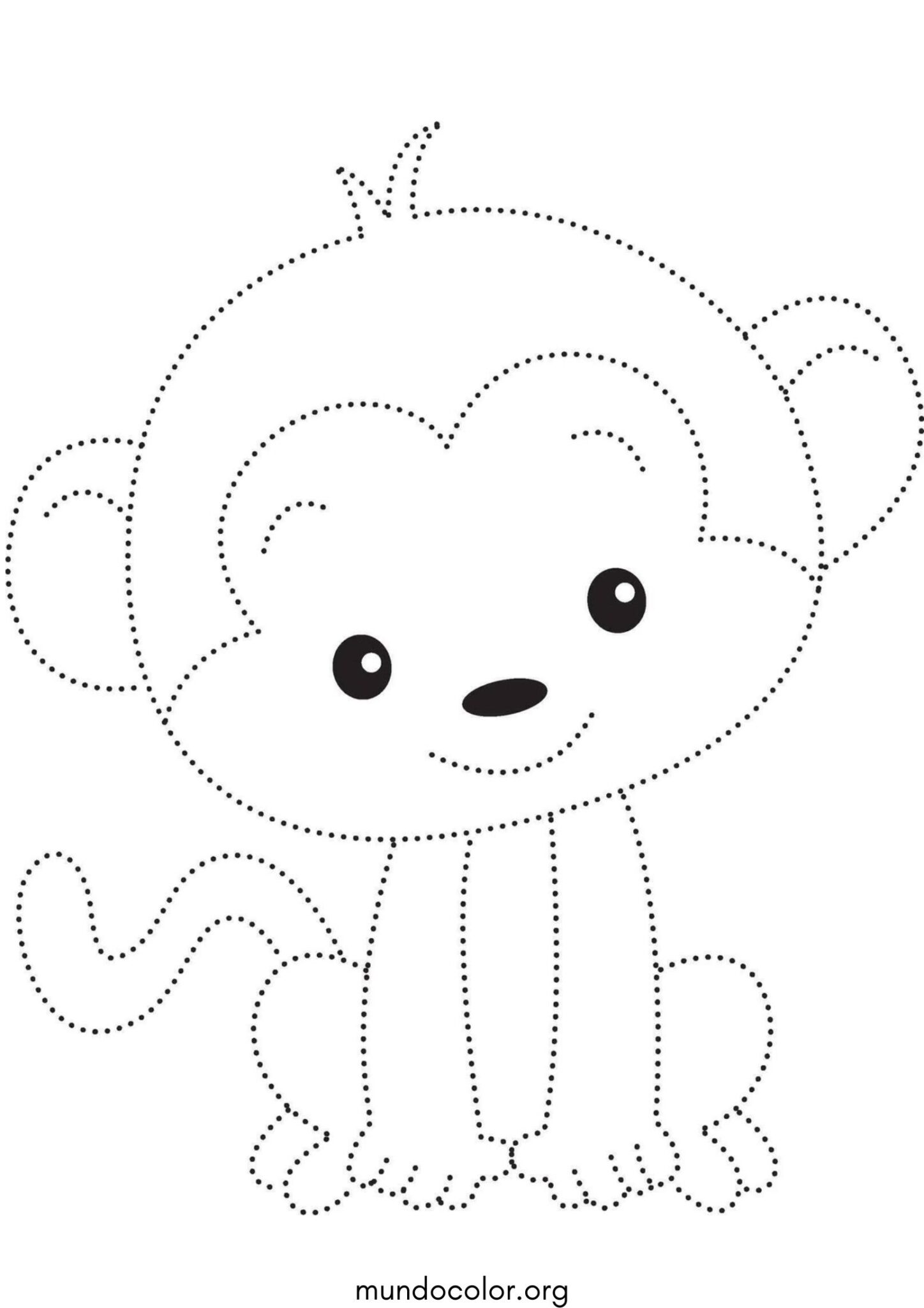 Dibujo de Unir los puntos – Mono para colorear