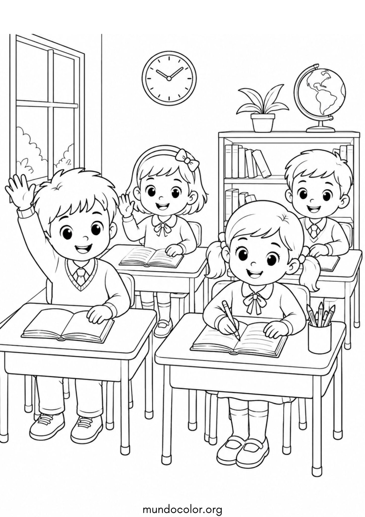 Dibujo de Niños de primero de primaria para colorear
