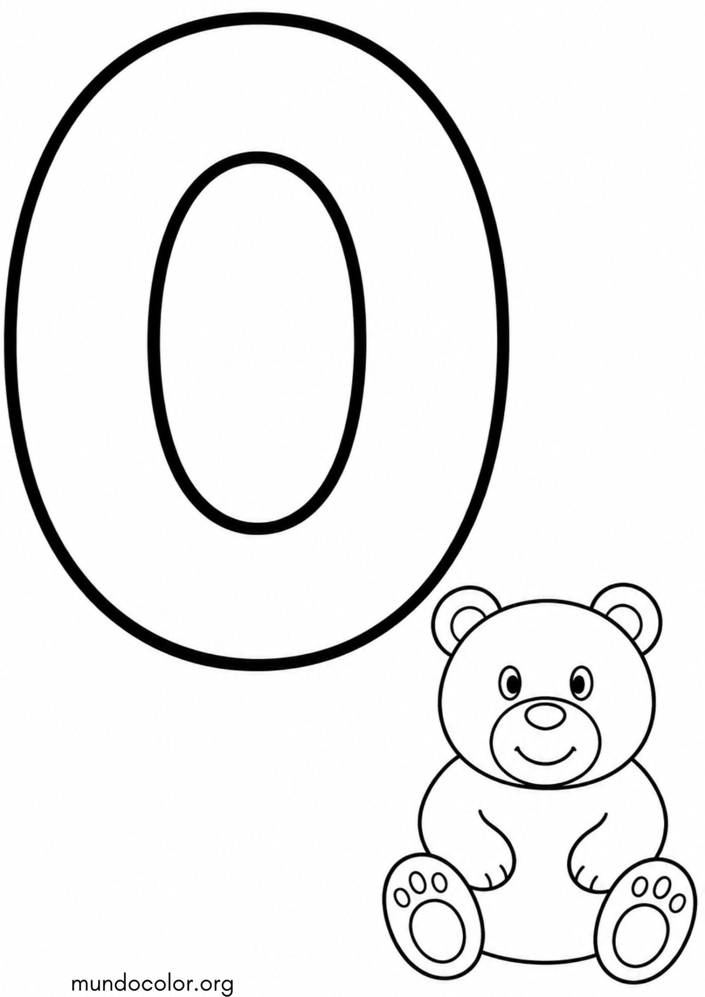 Dibujo de O — Oso (Letras del alfabeto español) para colorear
