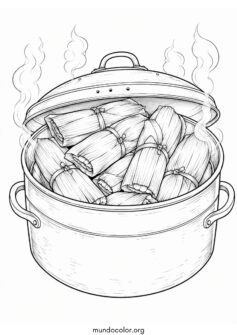 Día de la Candelaria y Tamales – Olla vaporera llena de ricos tamales tradicionales mexicanos