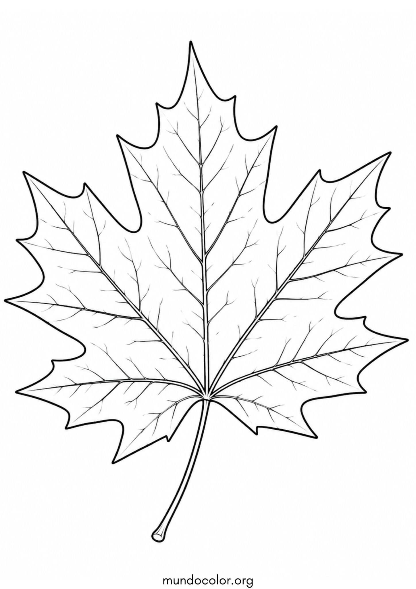 Dibujo de Otoño – Hoja de arce para imprimir Dibujo de Otoño – Hoja de arce para colorear