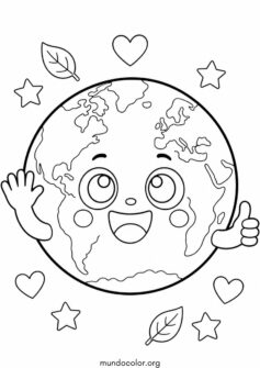 Día de la Tierra – Planeta Tierra feliz y sonriente estilo kawaii