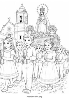 Día de la Candelaria y Tamales – Procesión de la Candelaria con niños llevando velas benditas