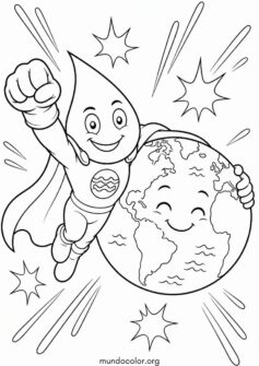 Día Mundial del Agua – Supergotita: la gota de agua superhéroe protegiendo el planeta