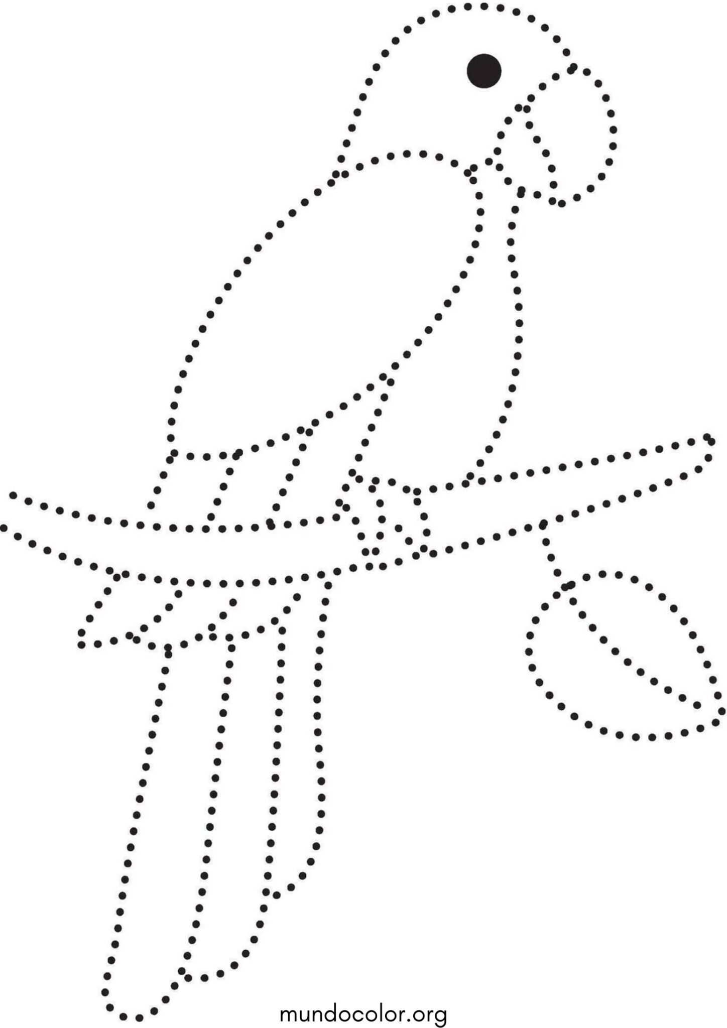 Dibujo de Unir los puntos – Loro para colorear