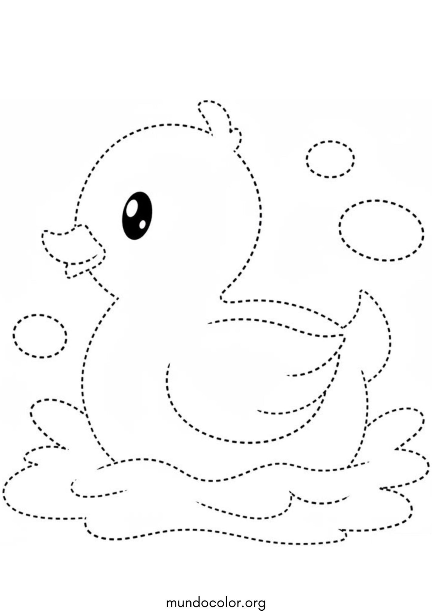 Unir los puntos – Patito para imprimir y pintar Dibujo de Unir los puntos – Patito para colorear