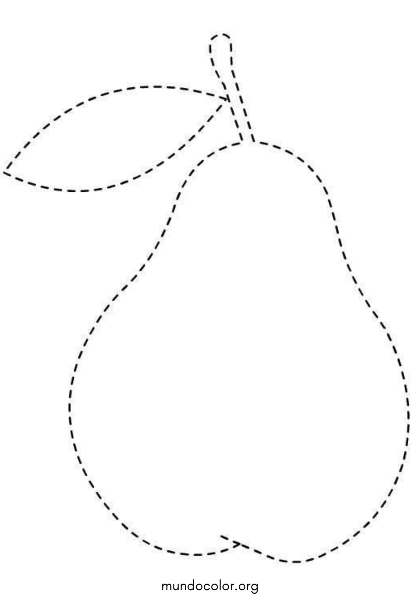 Unir los puntos – Pera para imprimir y pintar Dibujo de Unir los puntos – Pera para colorear