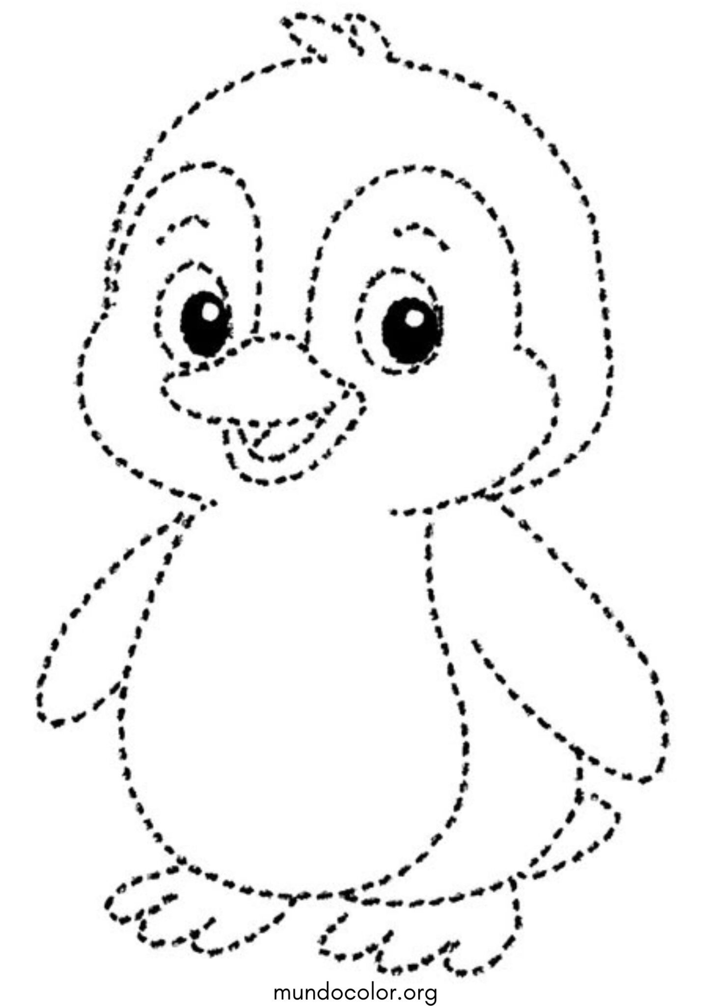 Unir los puntos – Pingüino para imprimir y pintar Dibujo de Unir los puntos – Pingüino para colorear
