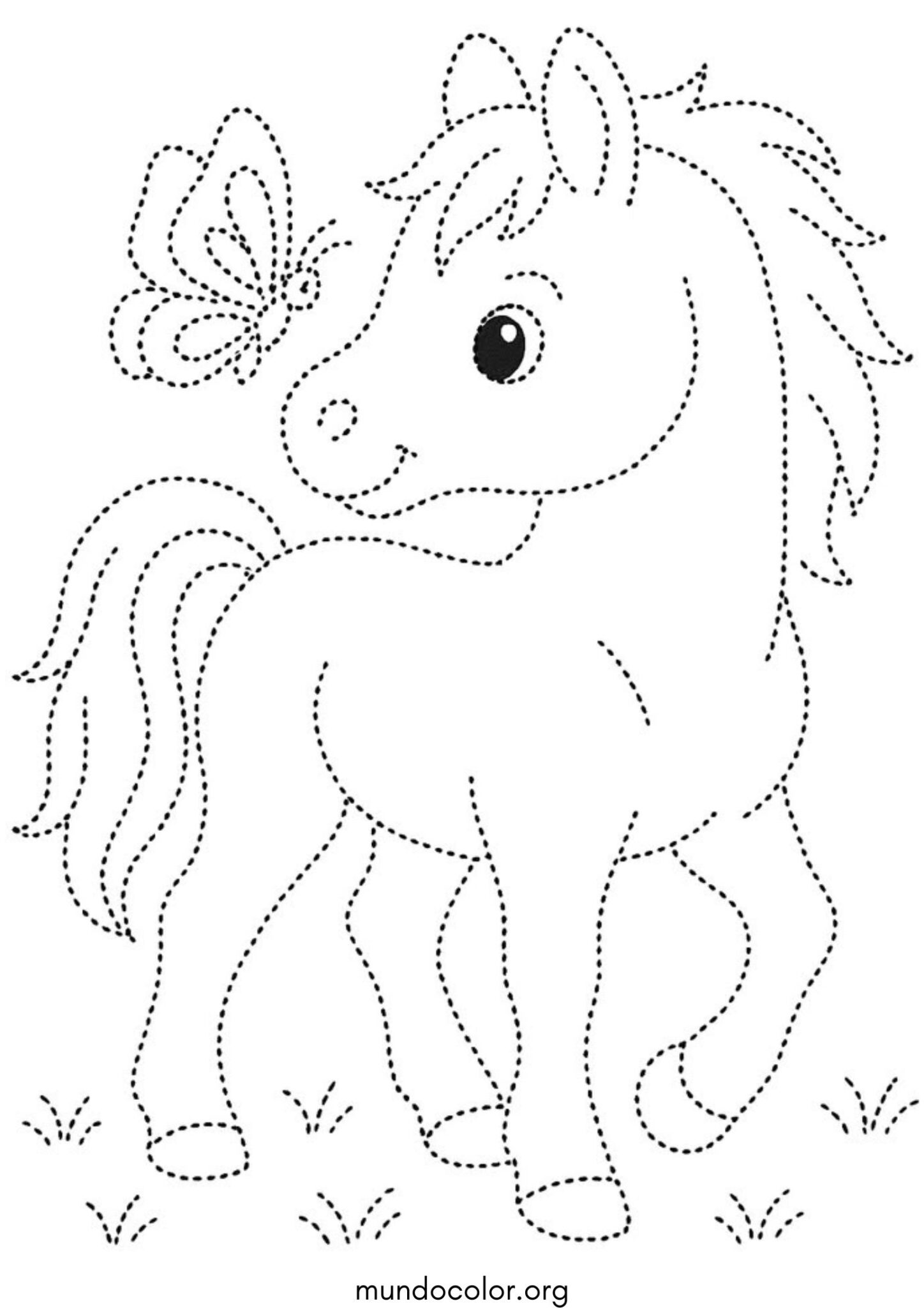 Dibujo de Unir los puntos – Pony para colorear