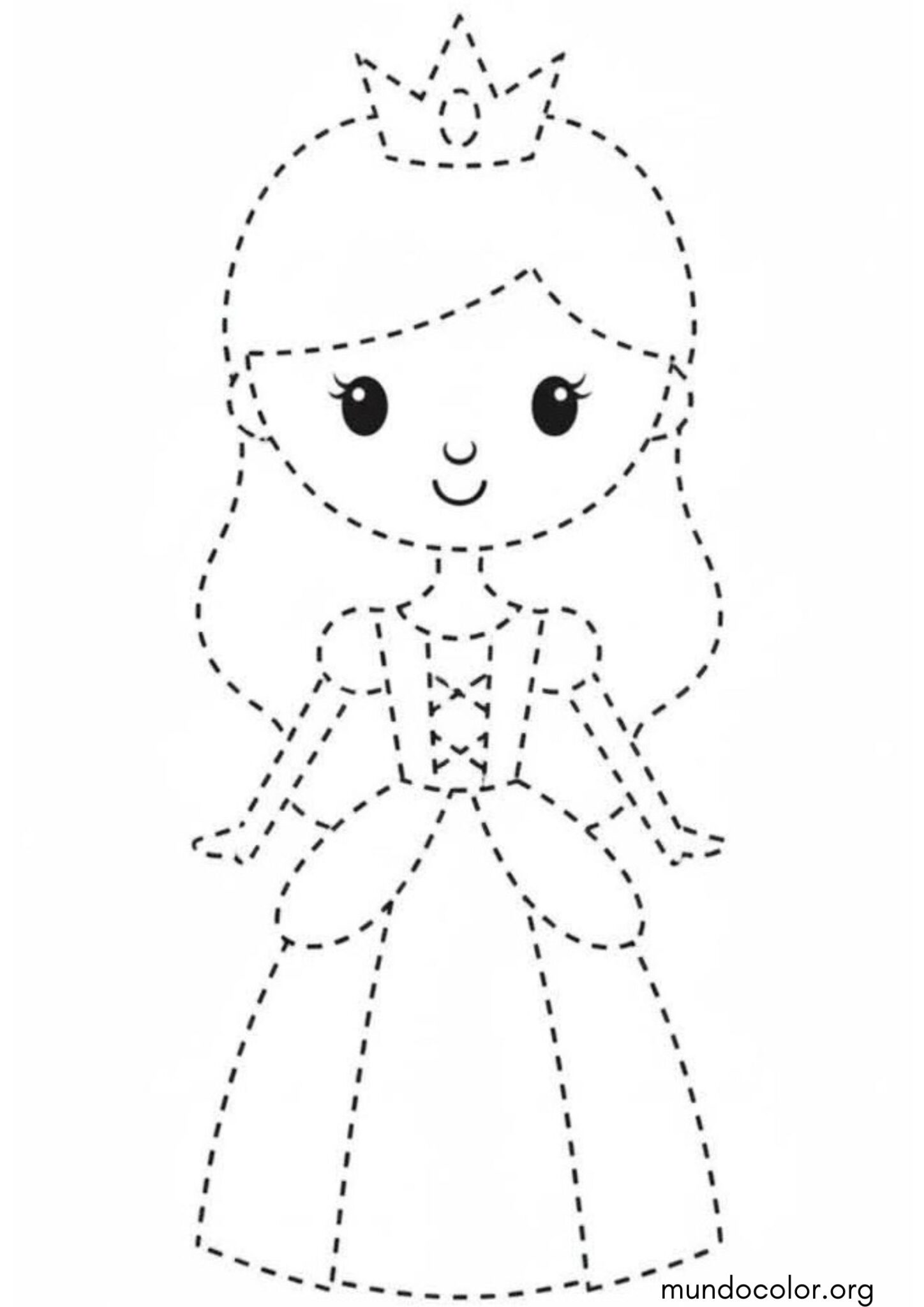 Dibujo de Unir los puntos – Princesa para colorear