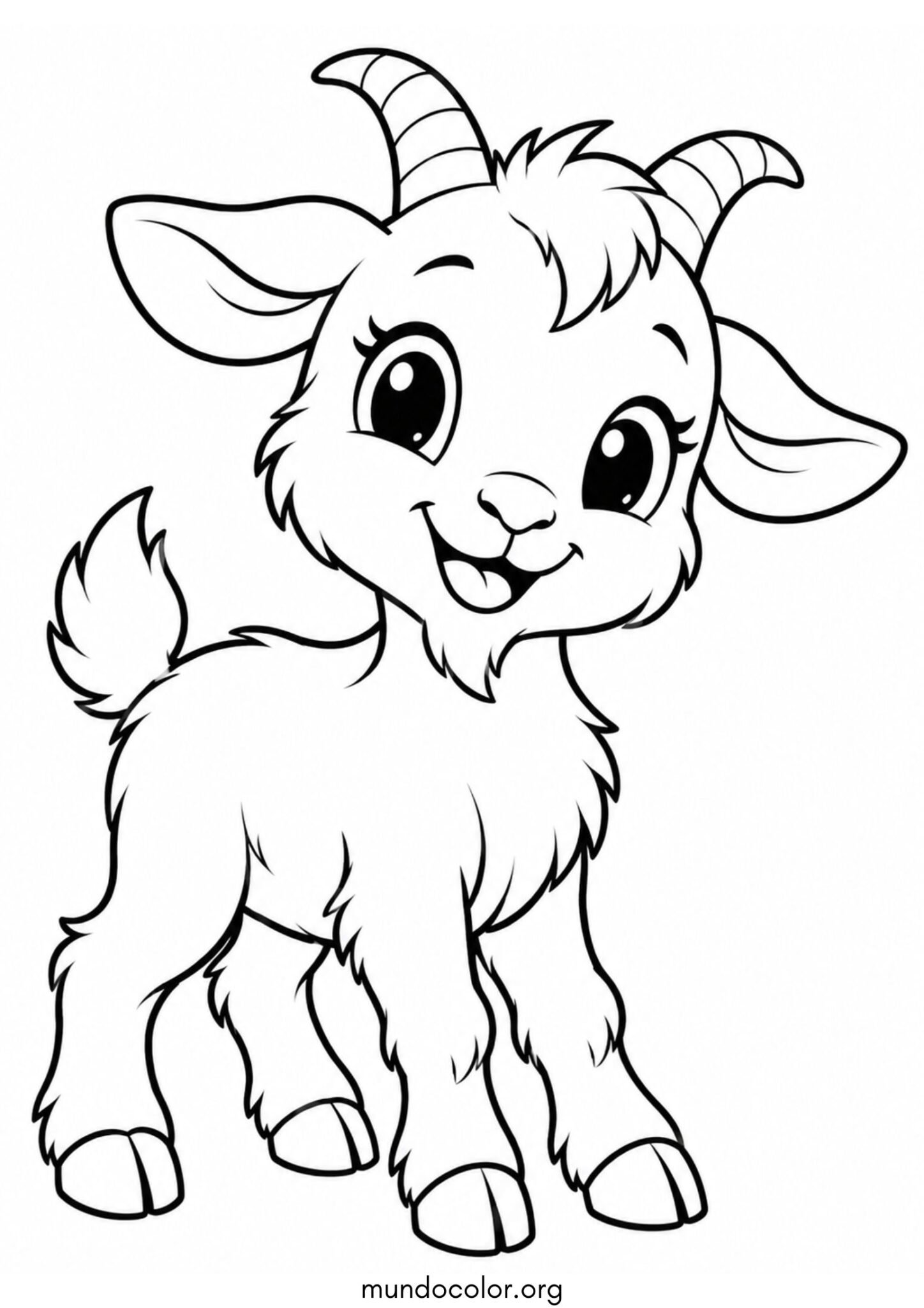 Dibujo de Cabrita fácil para niños pequeños para colorear