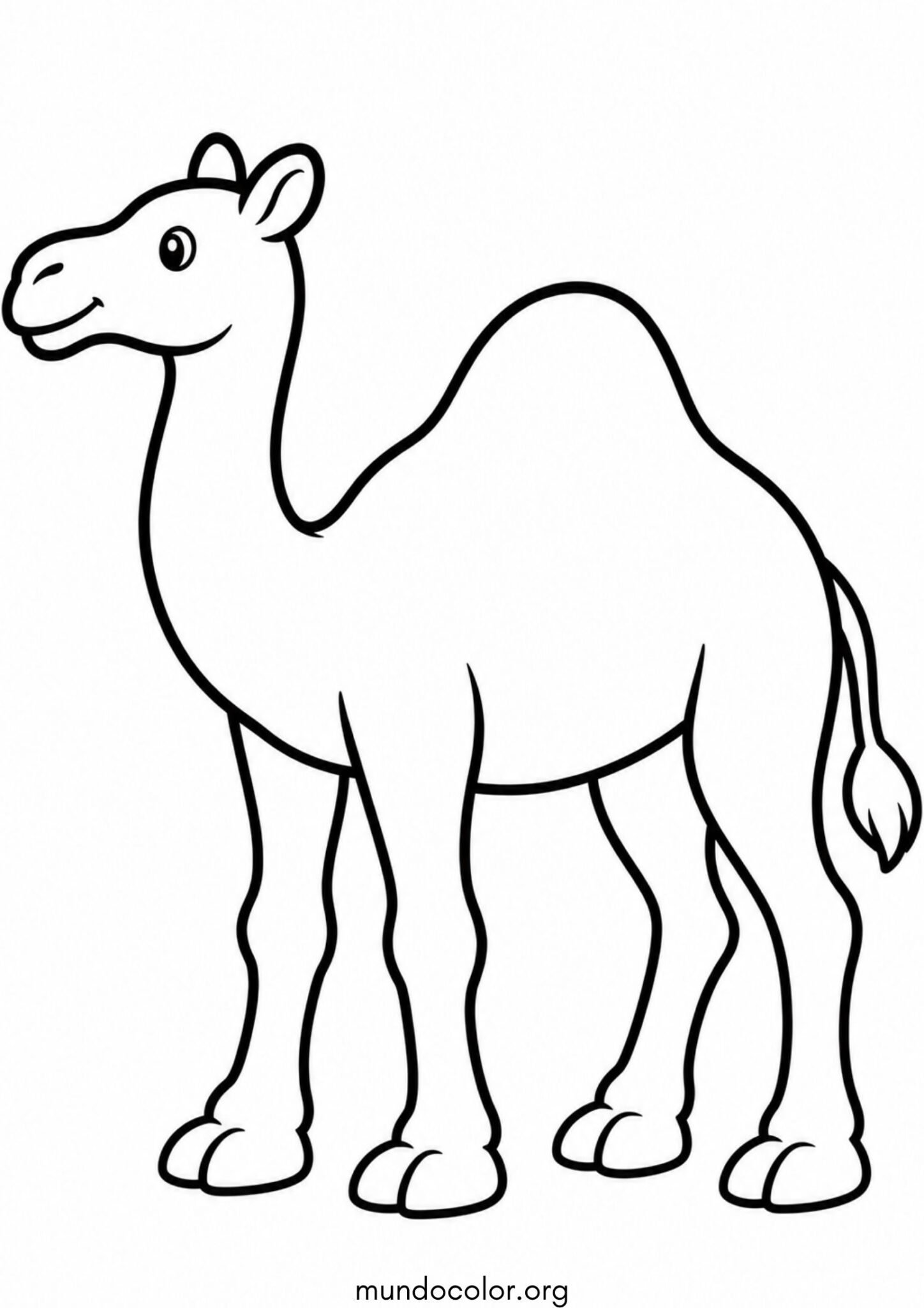 Dibujo de Camello fácil para niños pequeños para imprimir Dibujo de Camello fácil para niños pequeños para colorear