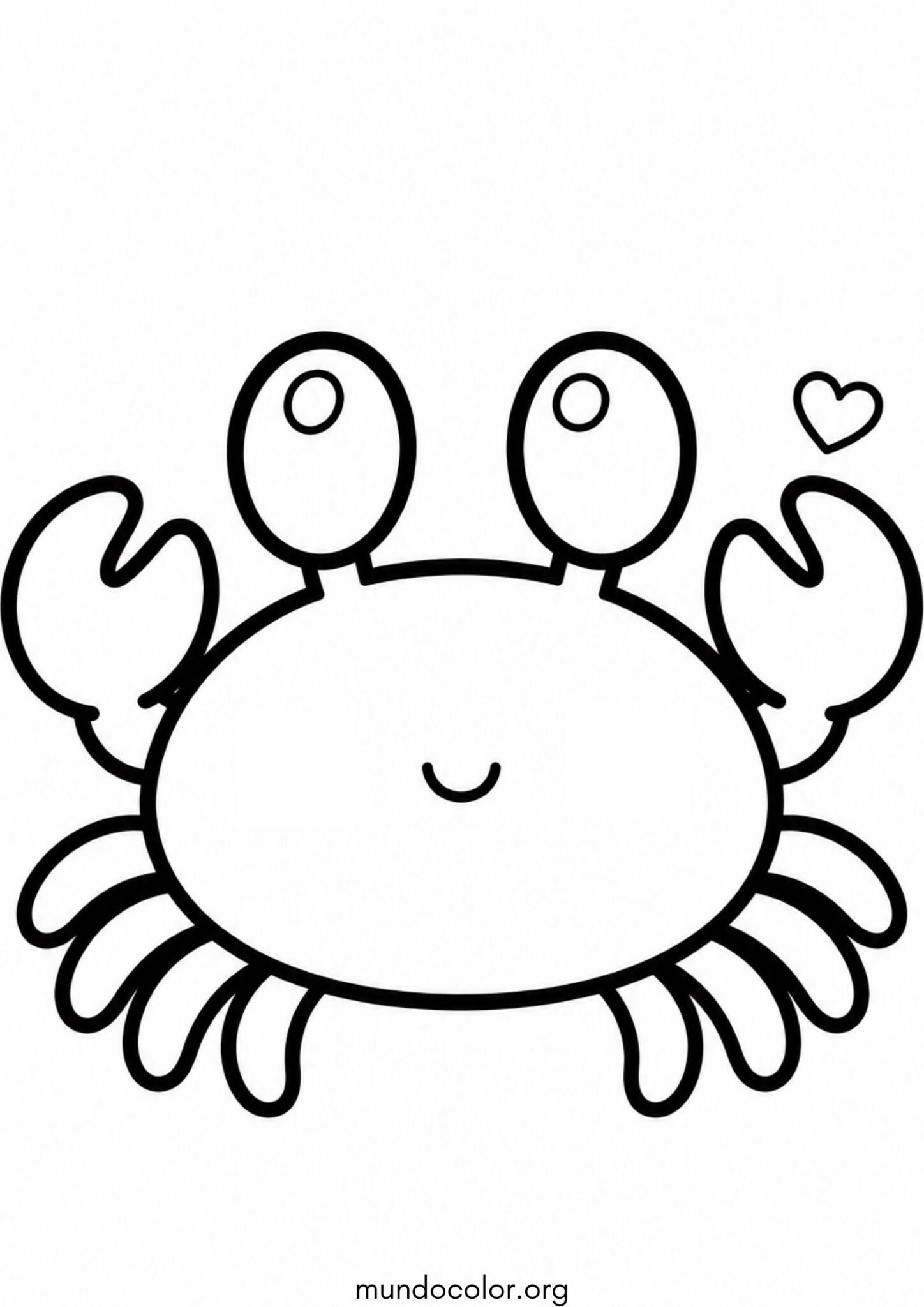 Dibujo de Cangrejito bebé estilo kawaii para colorear