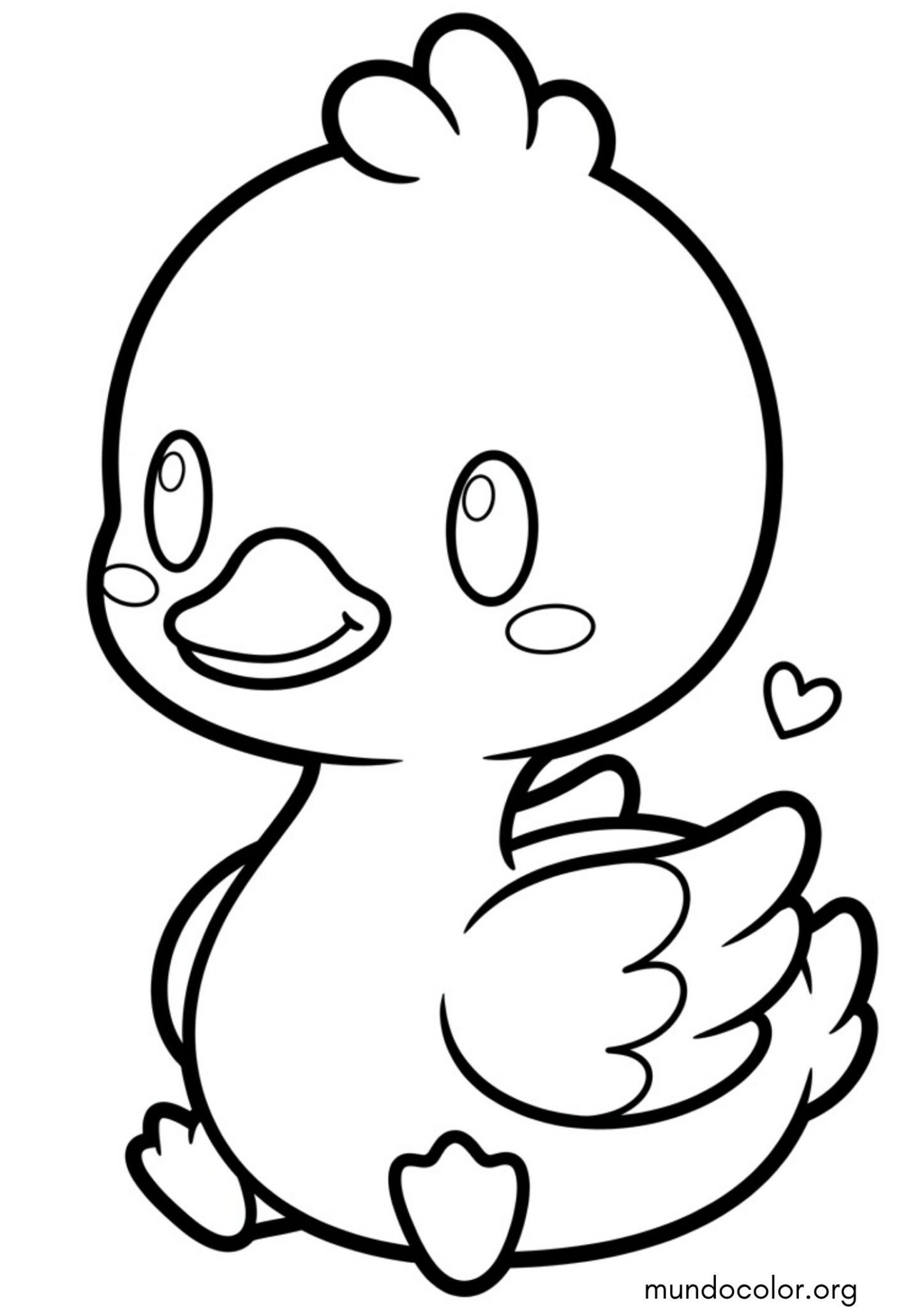 Dibujo de Cisne bebé estilo kawaii para imprimir Dibujo de Cisne bebé estilo kawaii para colorear