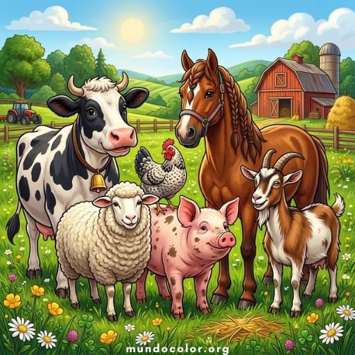 Dibujo de Animales de la Granja 🚜🐾🌻