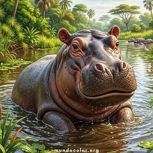 Dibujo de Hipopótamos 🦛