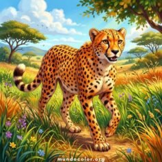 Dibujos de Guepardos para Colorear 🐆 Gratis en PDF e Imprimir A4