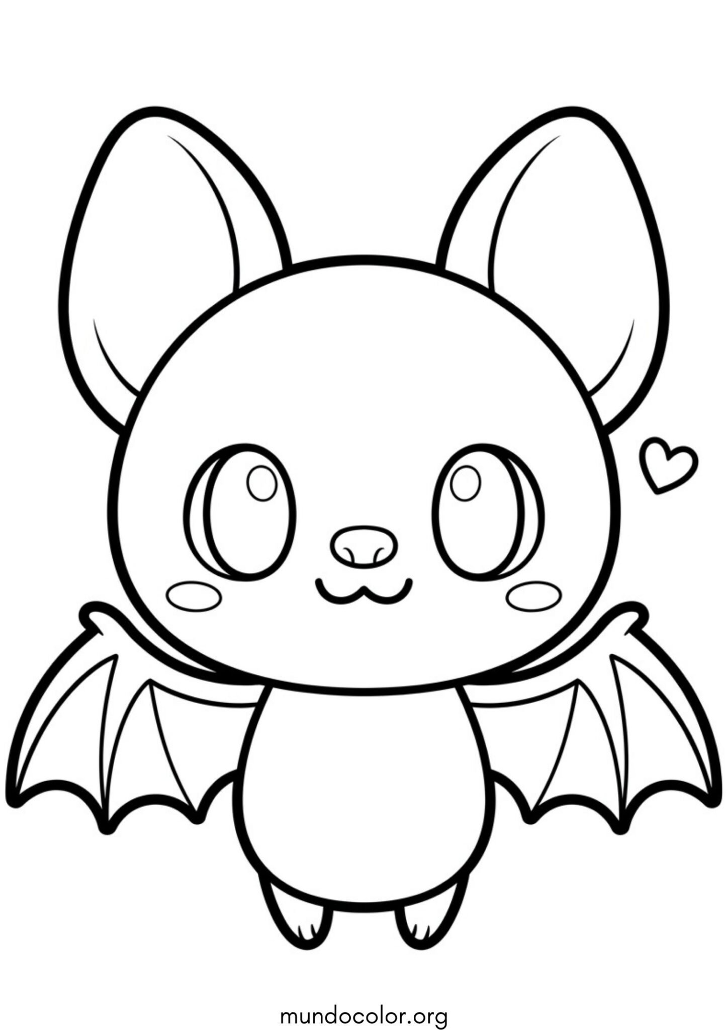 Dibujo de Lindo bebé murciélago estilo kawaii para imprimir Dibujo de Lindo bebé murciélago estilo kawaii para colorear