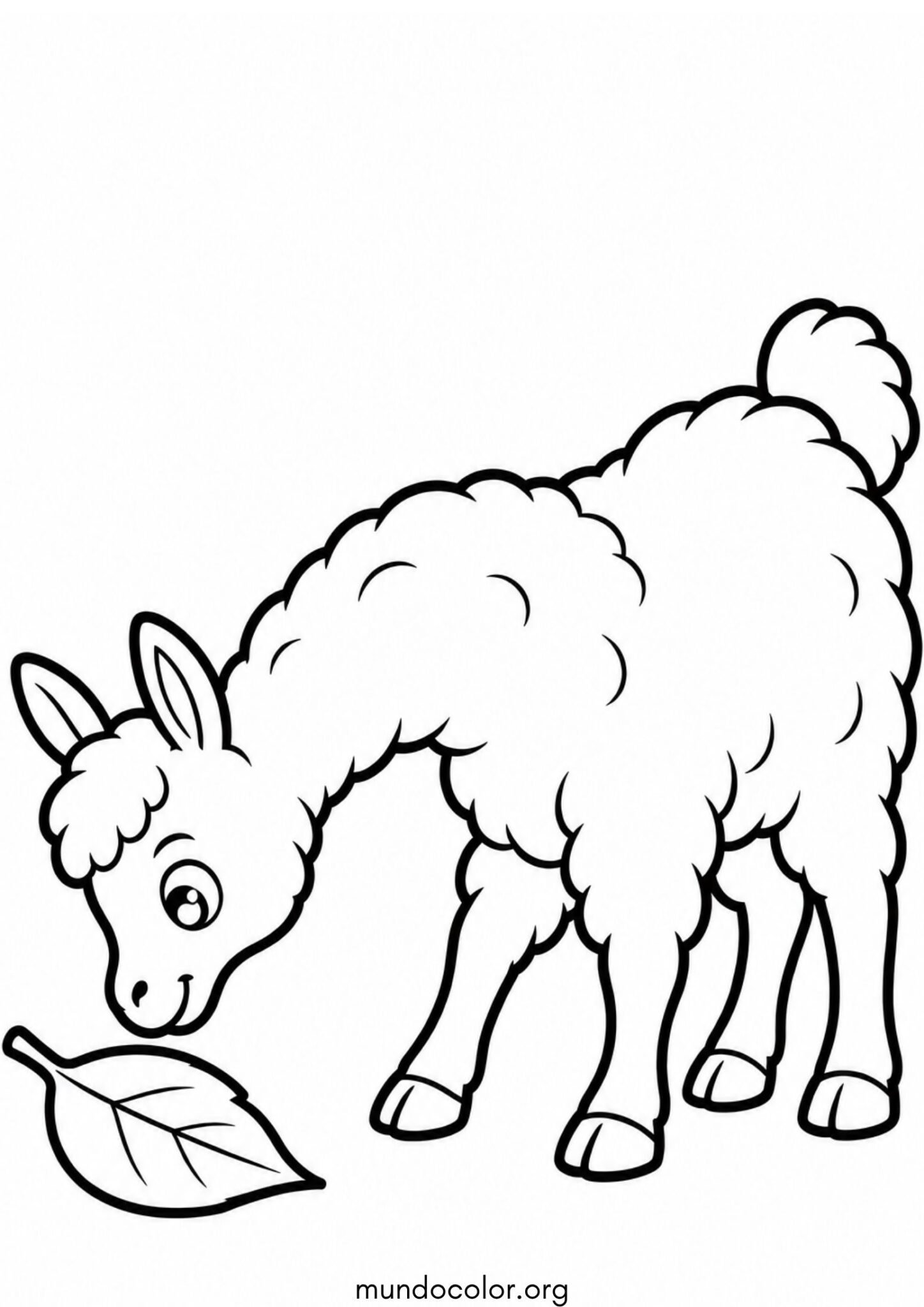 Dibujo de Llama fácil para niños pequeños para imprimir Dibujo de Llama fácil para niños pequeños para colorear