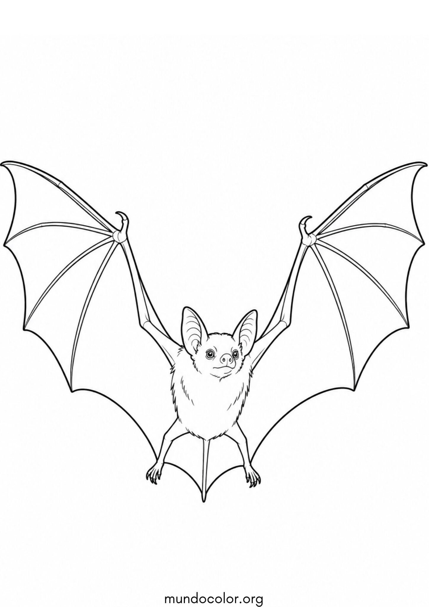 Dibujo de Murciélago con las alas extendidas para imprimir Dibujo de Murciélago con las alas extendidas para colorear
