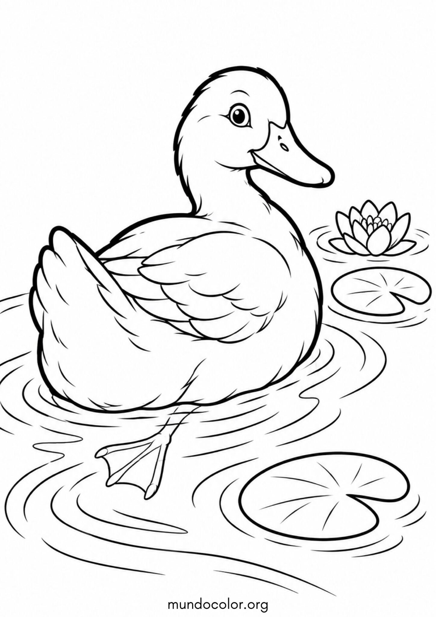 Dibujo de Pato en el lago para colorear